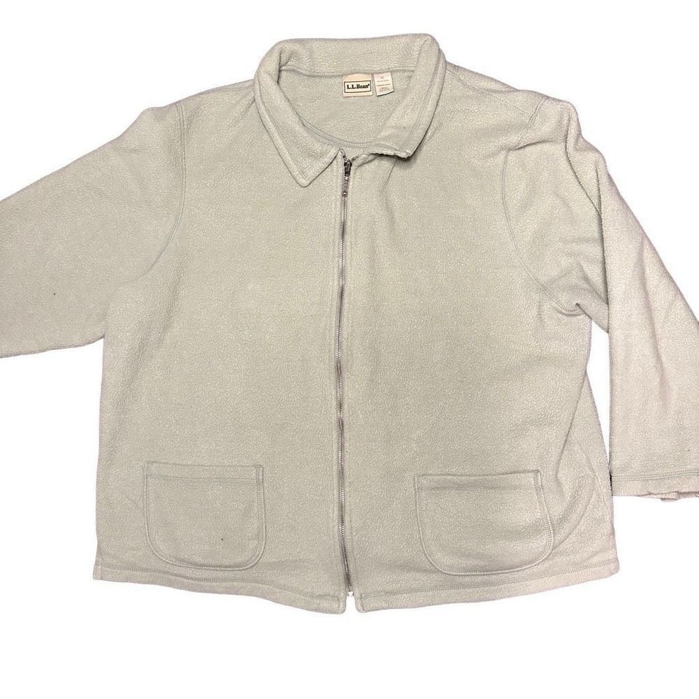 L.L. Bean Sage Green Fleece Jacket Women’s Size 2XL